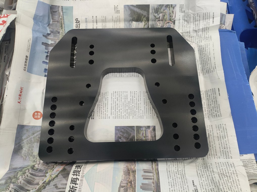Hard-coat anodized marine production component ready for shipment