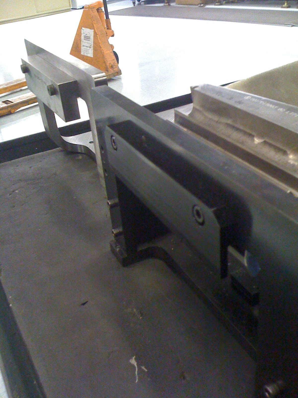 Older turbine tooling at right and newer reusable tooling at left